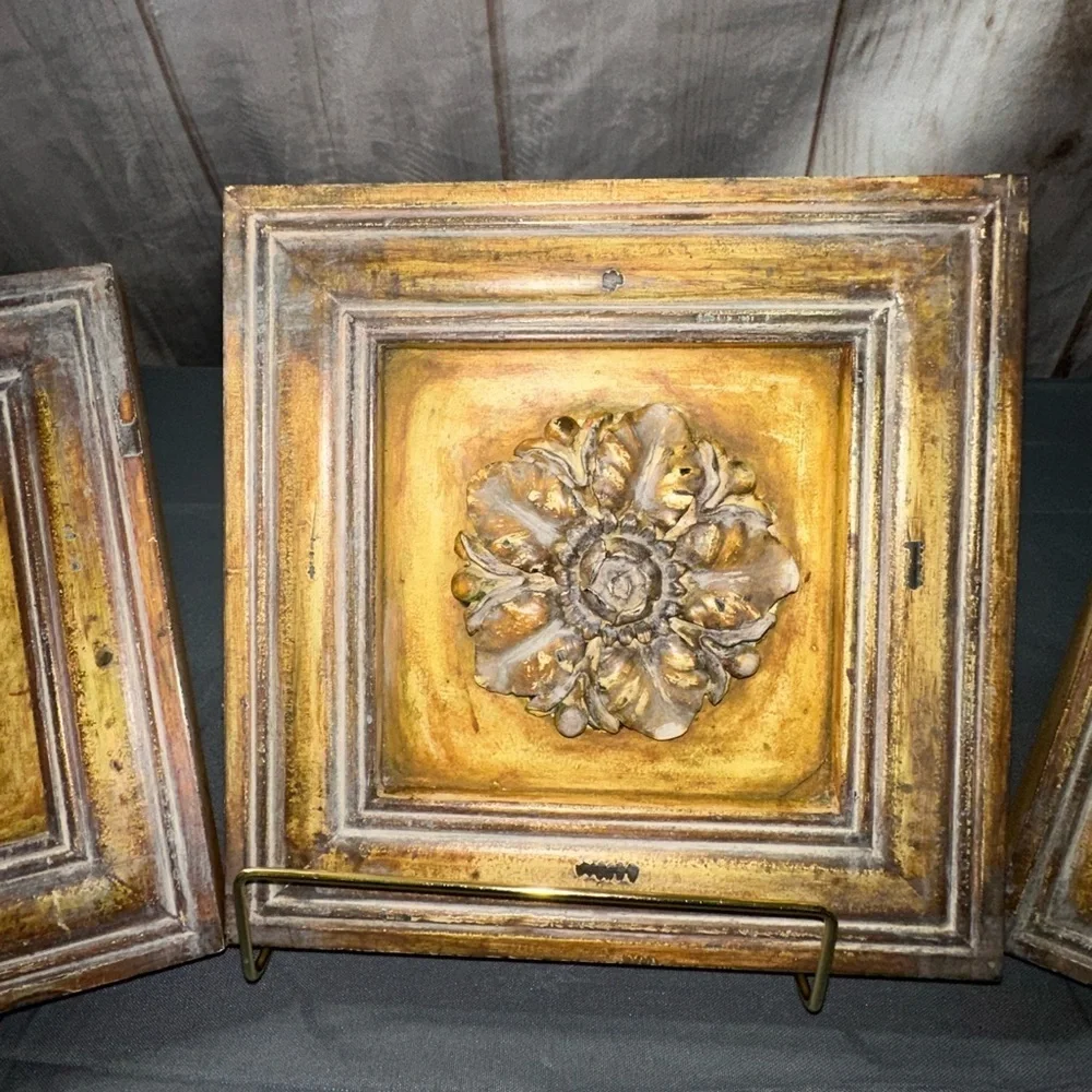 Antique Gold Floral Wall Accents